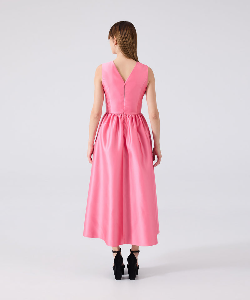 Machka Satin Duchess Midi Dress Coral