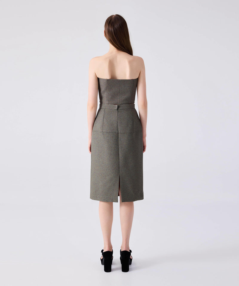 Machka Straight Cut Skirt Green