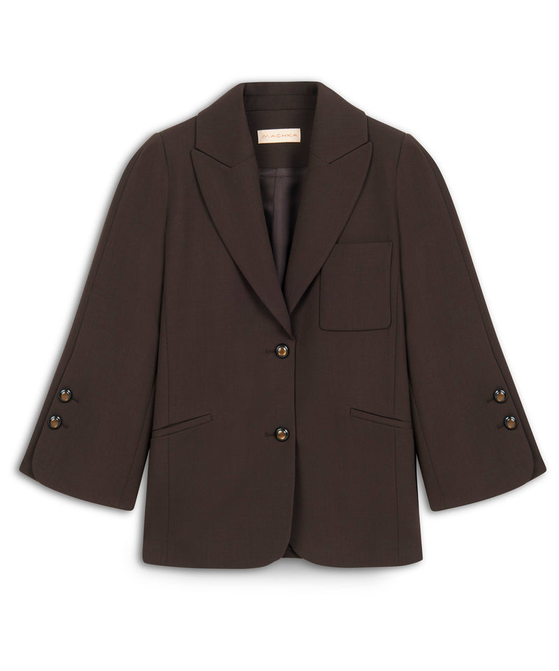 Machka Mixed Pocket Blazer Dark Brown