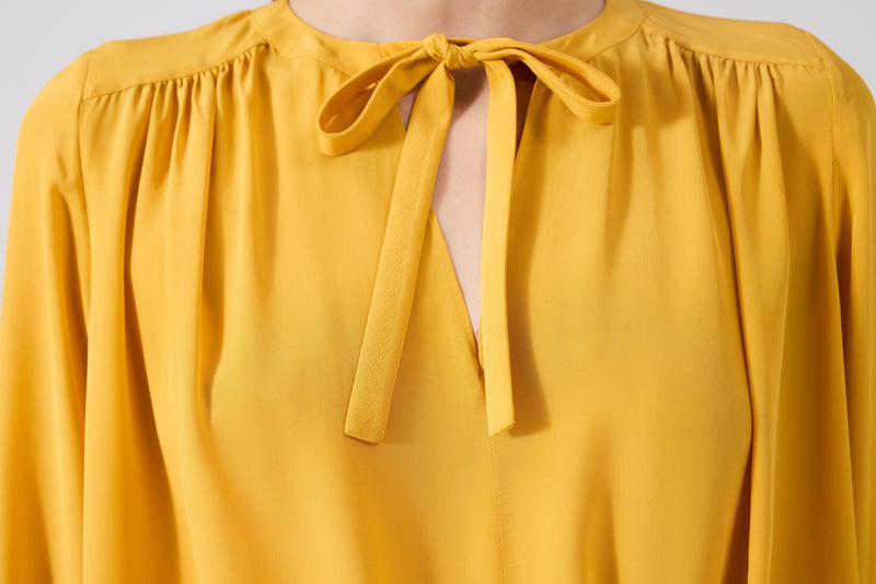 Machka Neck Tie Blouse
 Yellow