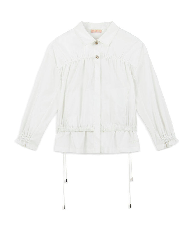 Machka Stone Button Shirt
 White