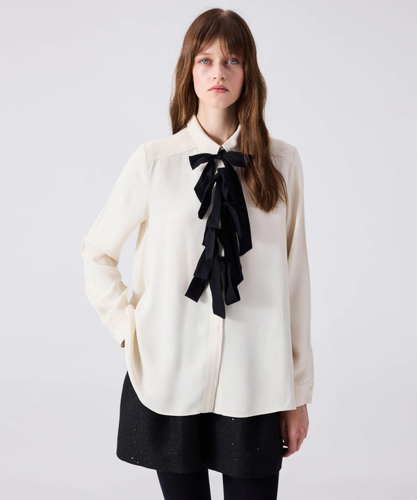 Machka Shirt With Removable Ribbon Off White