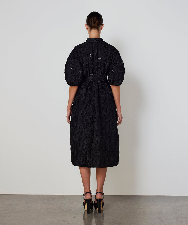 Machka Embellished And Jacquard Dress Black
