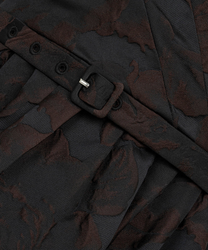 Machka Brocade Dress With Belt Black