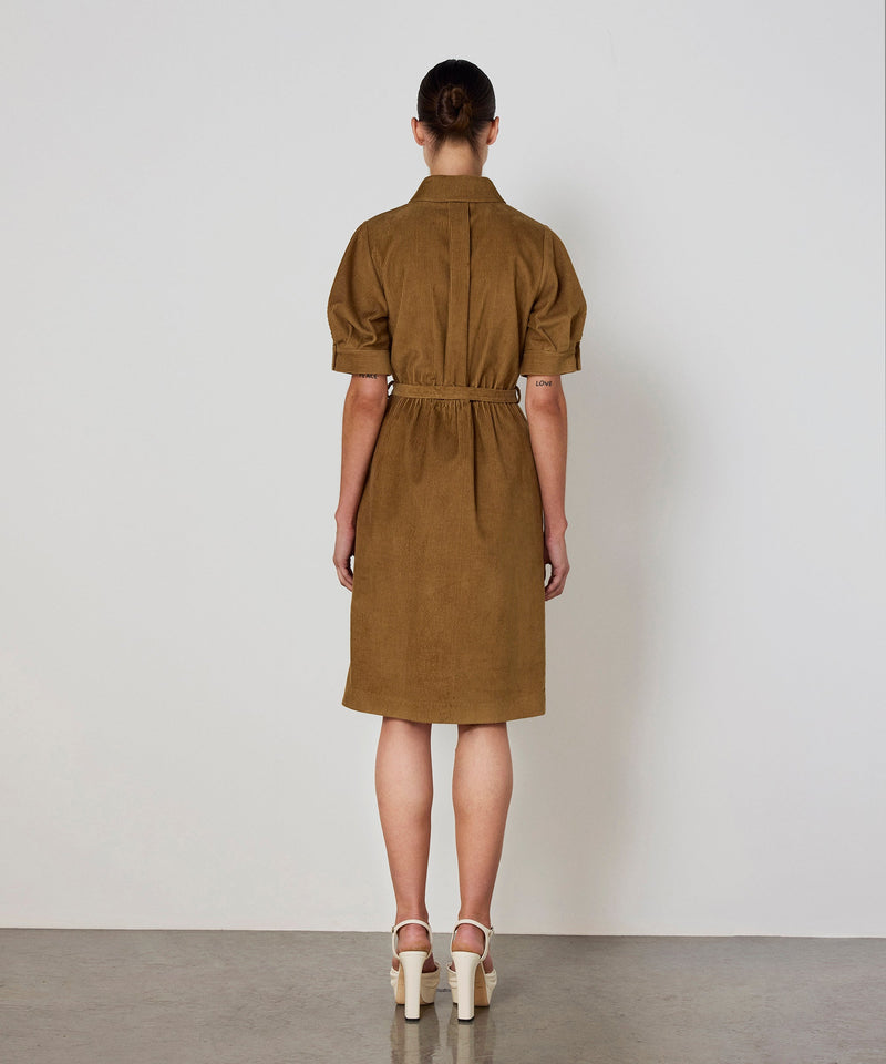 Machka Belted Velvet Dress Cinnamon
