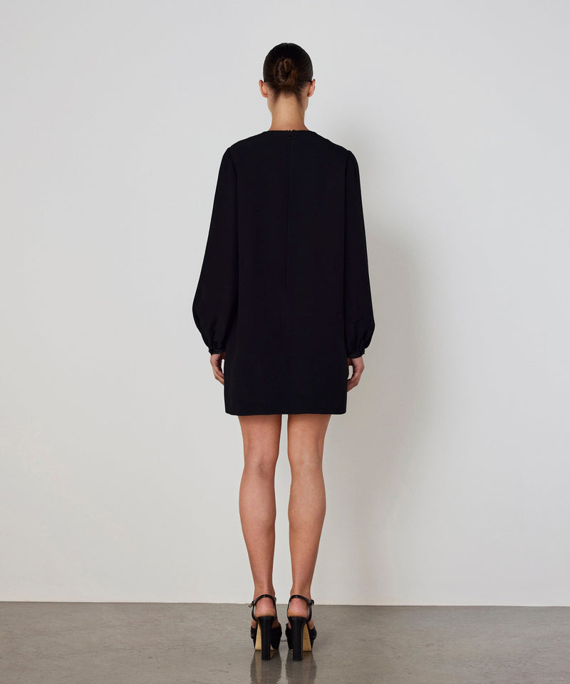 Machka Bow-Appliquéd And Strass-Striped Dress Black