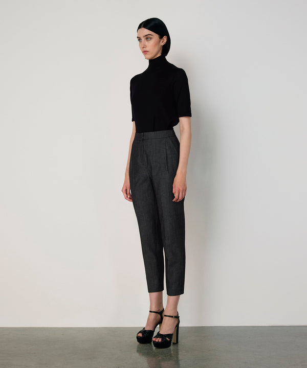Machka Wool Cigarette Fit Trousers Anthracite