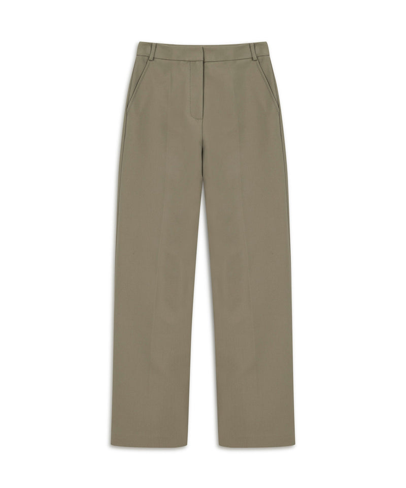 Machka Straight Fit Trousers With Pockets Beige