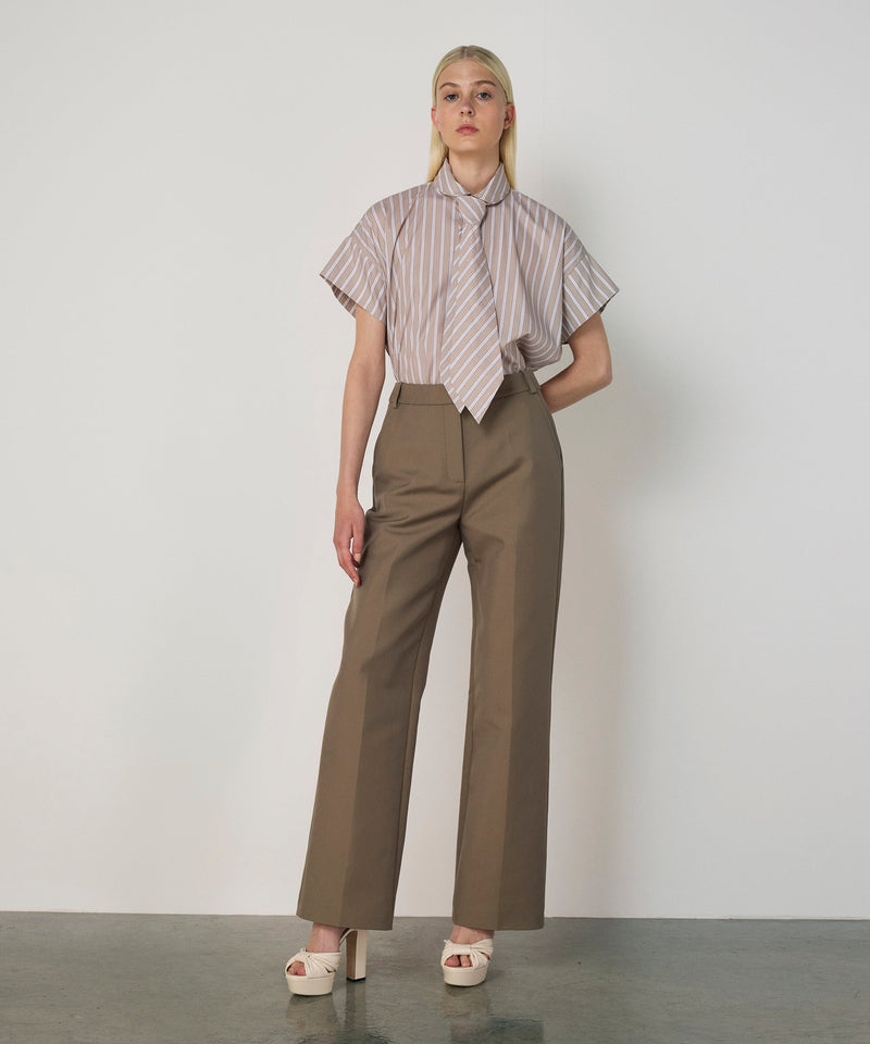 Machka Straight Fit Trousers With Pockets Beige