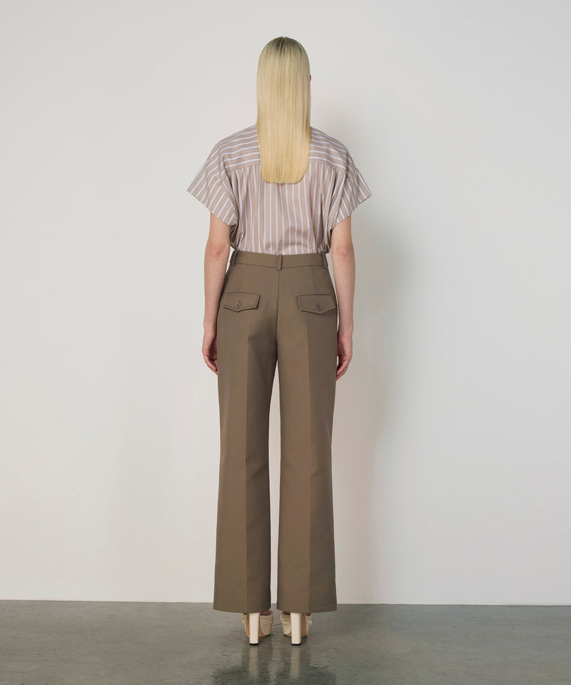 Machka Straight Fit Trousers With Pockets Beige