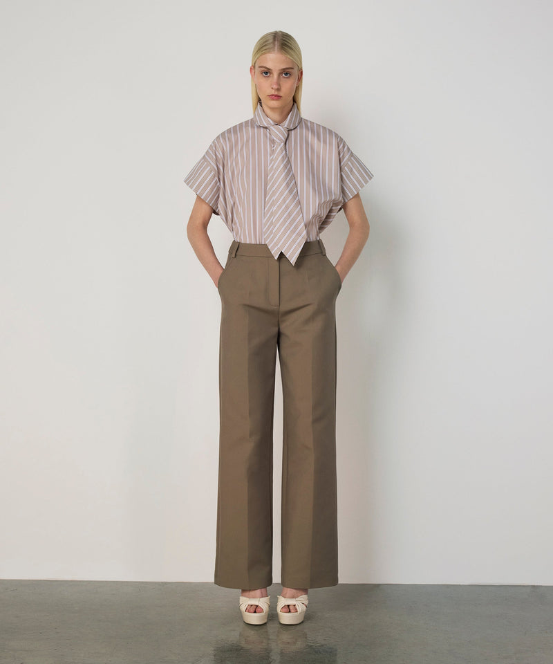 Machka Straight Fit Trousers With Pockets Beige