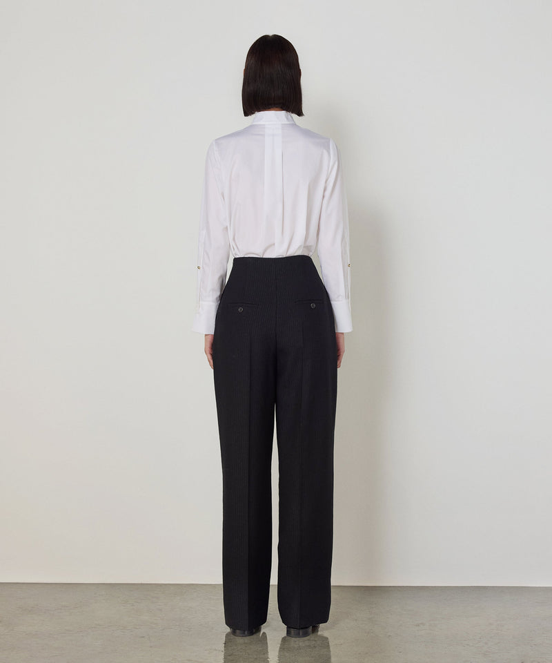Machka Button-Detail Wool Trousers Black