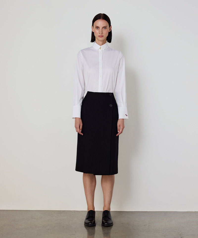 Machka Midi Skirt With Button Detail Black