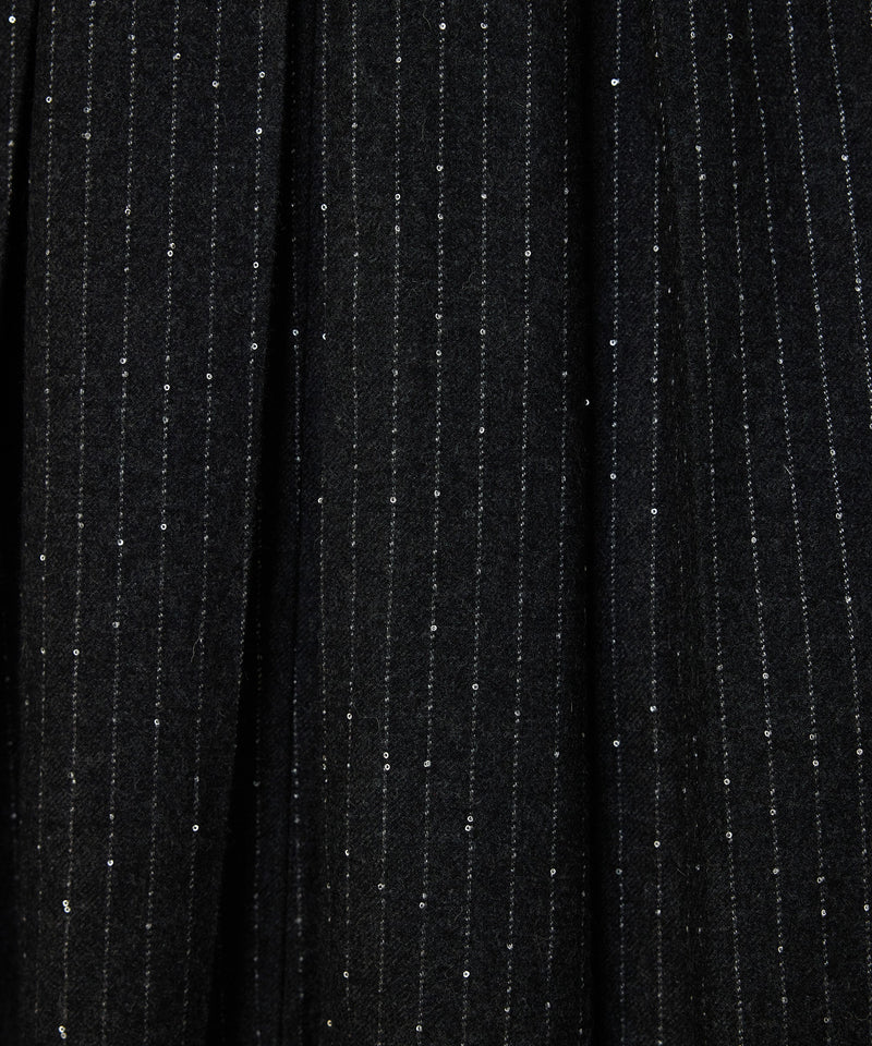 Machka Metallic-Thread Midi Skirt Anthracite