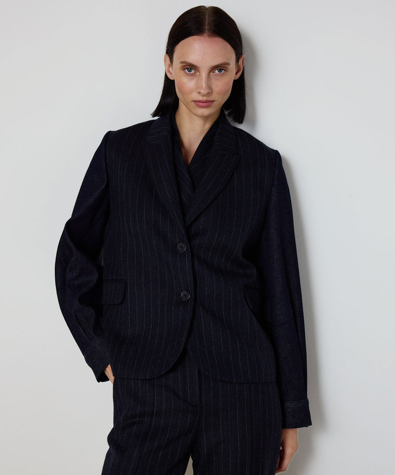 Machka Denim-Mix Wool Jacket Navy