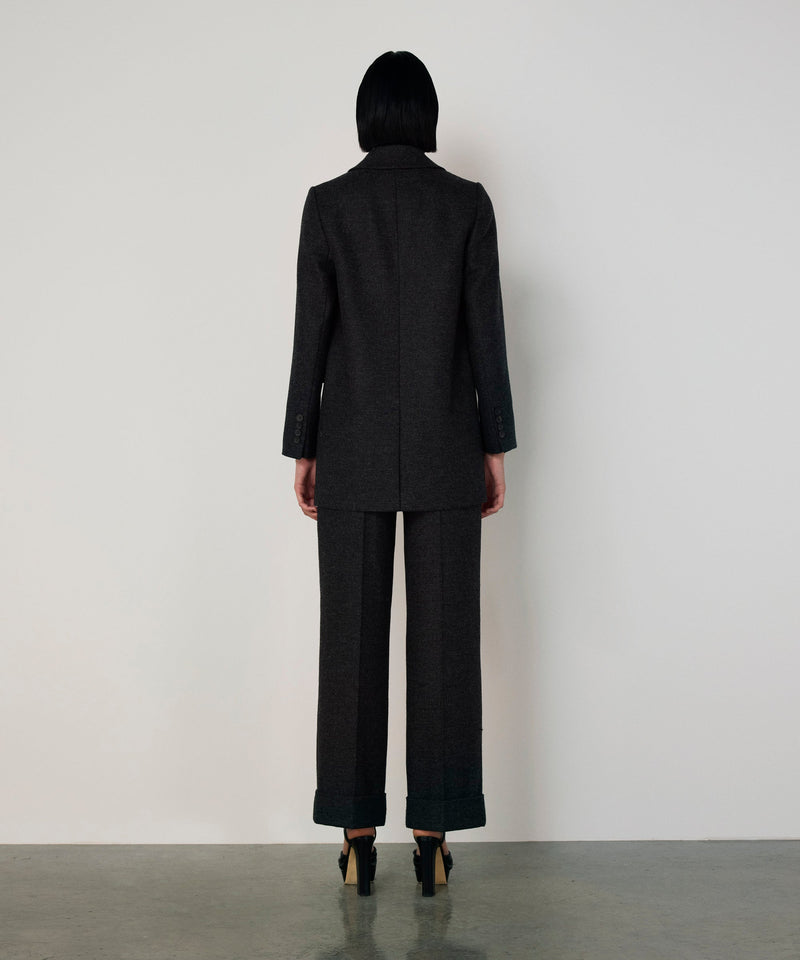 Machka Wool Blazer With Shoulder Pads Anthracite