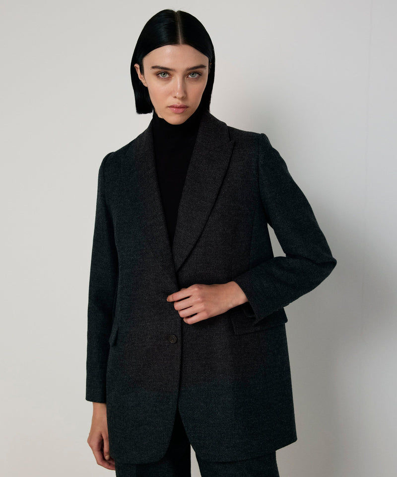 Machka Wool Blazer With Shoulder Pads Anthracite