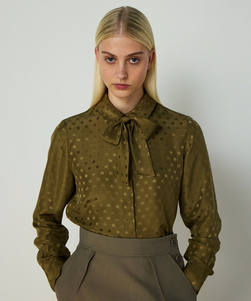 Machka Star Jacquard Blouse Light Green