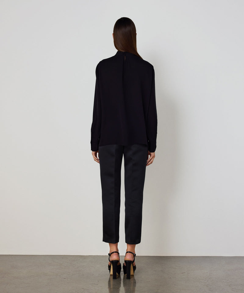 Machka Blouse With Strass Stone Embellishments Black