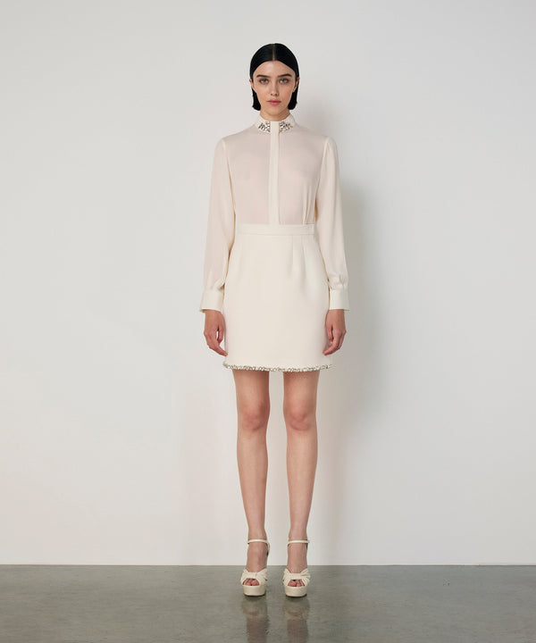 Machka Blouse With Strass Stone Embellishments Ecru