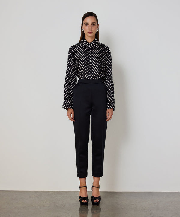 Machka Patterned Silk Blouse Black