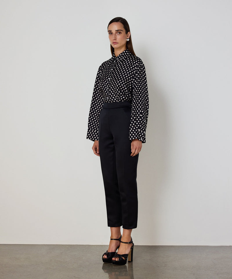 Machka Patterned Silk Blouse Black