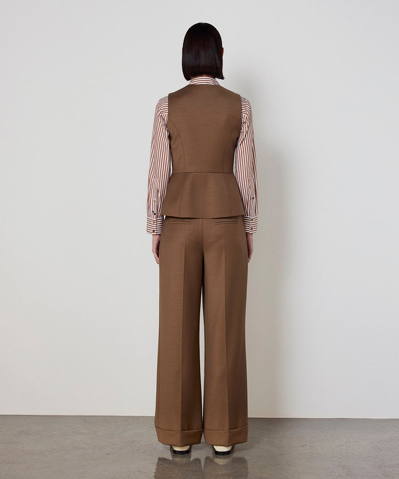 Machka V-Neck Vest Dark Beige