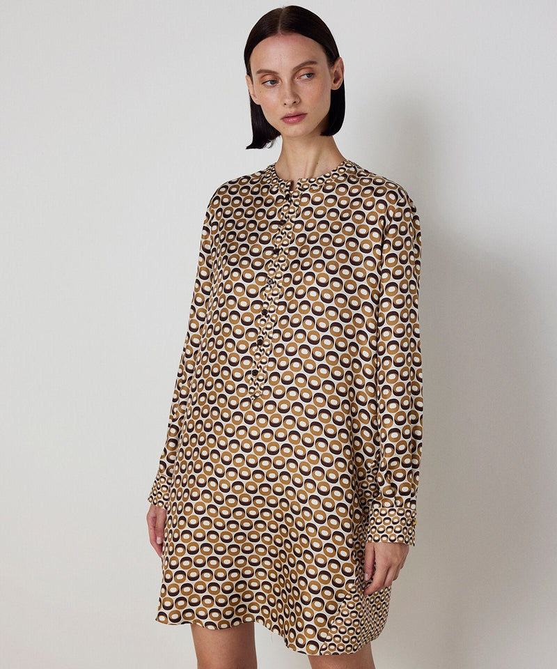 Machka Patterned Silk Tunic Cinnamon