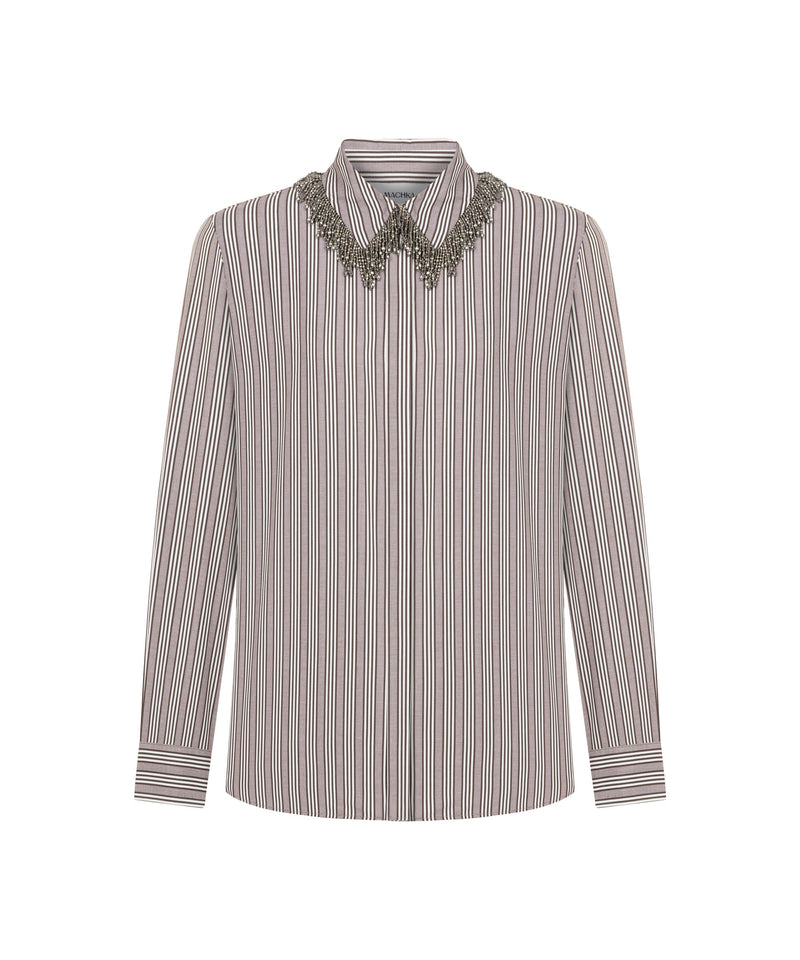 Machka Embellished Poplin Shirt Brown
