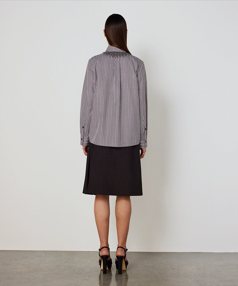 Machka Embellished Poplin Shirt Brown