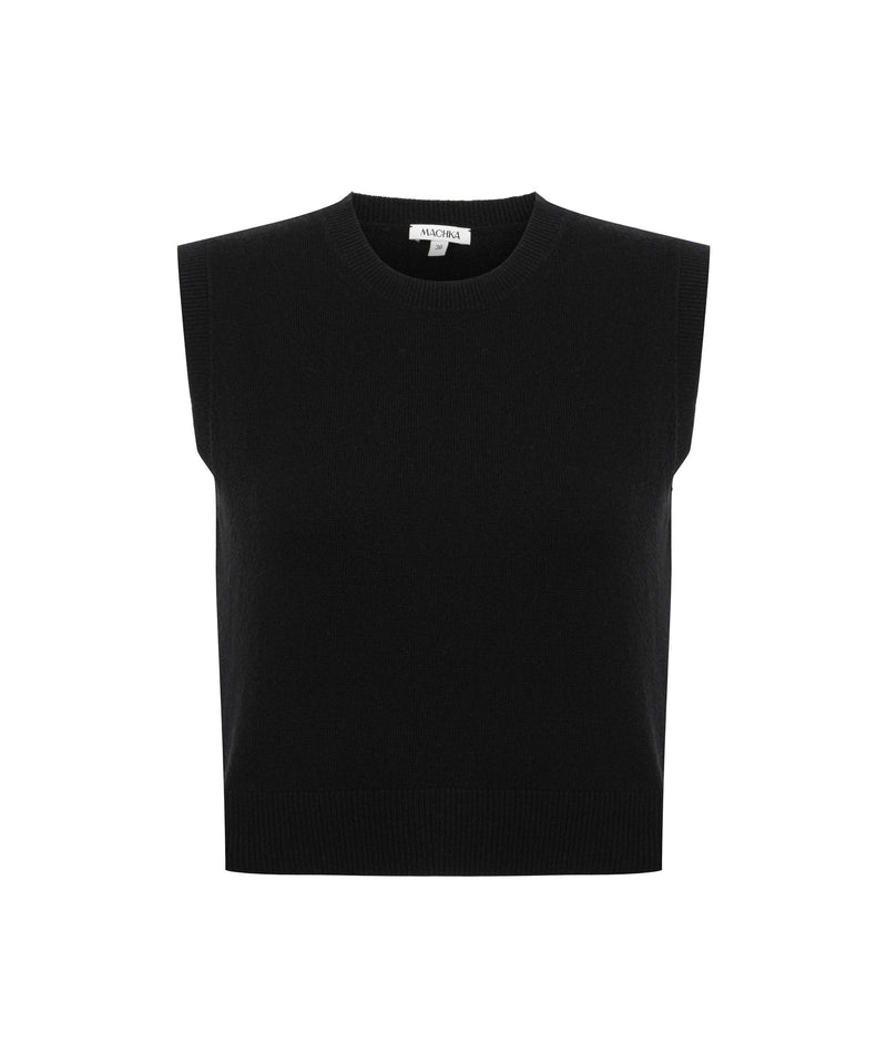 Machka Wool-Cashmere Blend Vest Black
