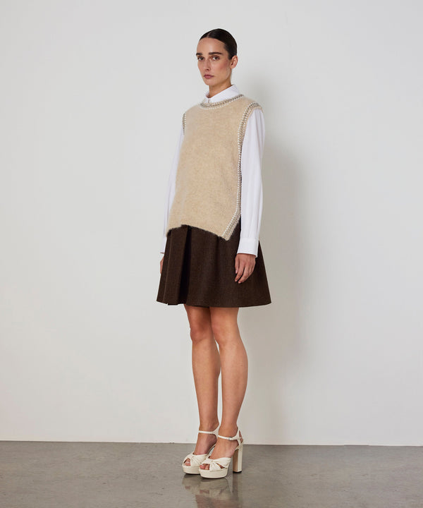 Machka Mixed-Accessory Sweater Beige Melange