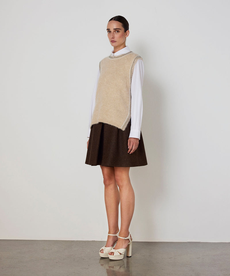 Machka Mixed-Accessory Sweater Beige Melange
