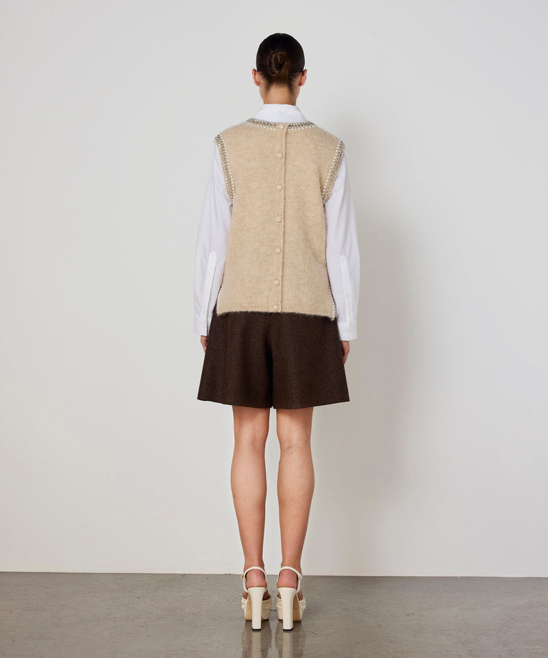 Machka Mixed-Accessory Sweater Beige Melange