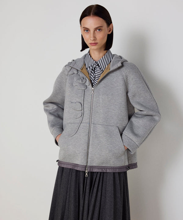 Machka Floral Appliqué Sweatshirt Light Grey Melange