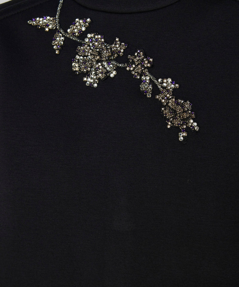 Machka Sweatshirt With Modular Floral Embroidery Black