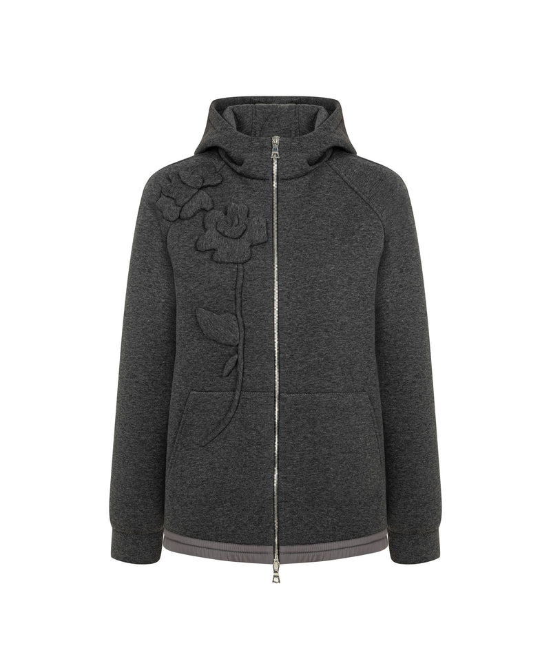 Machka Sweatshirt With Floral Appliqués Anthracite