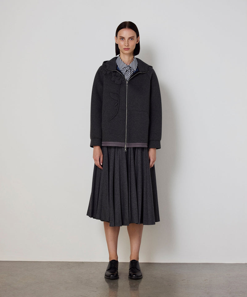 Machka Sweatshirt With Floral Appliqués Anthracite