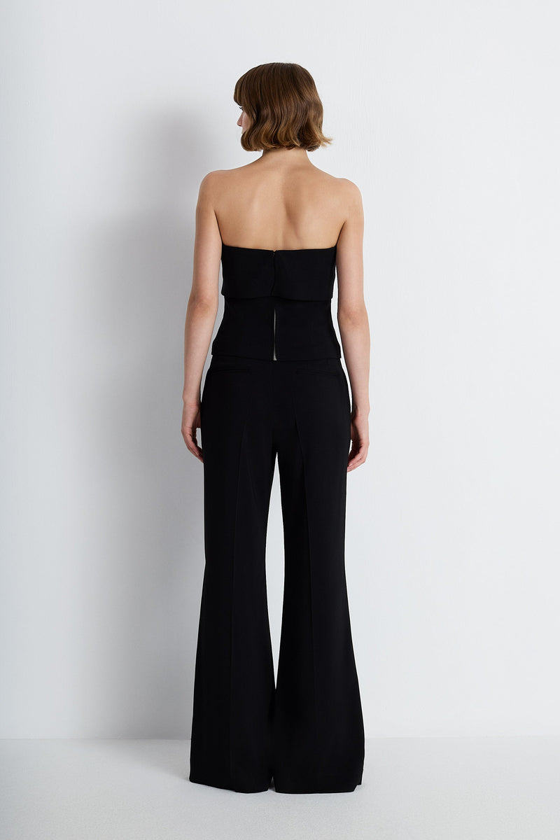 Nean Tailored Trousers With Petal Hem Detail Black