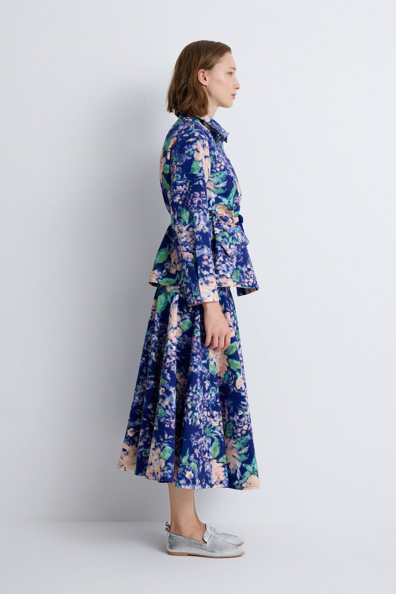 Nean Floral Printed Midi Skirt
 Multi Color