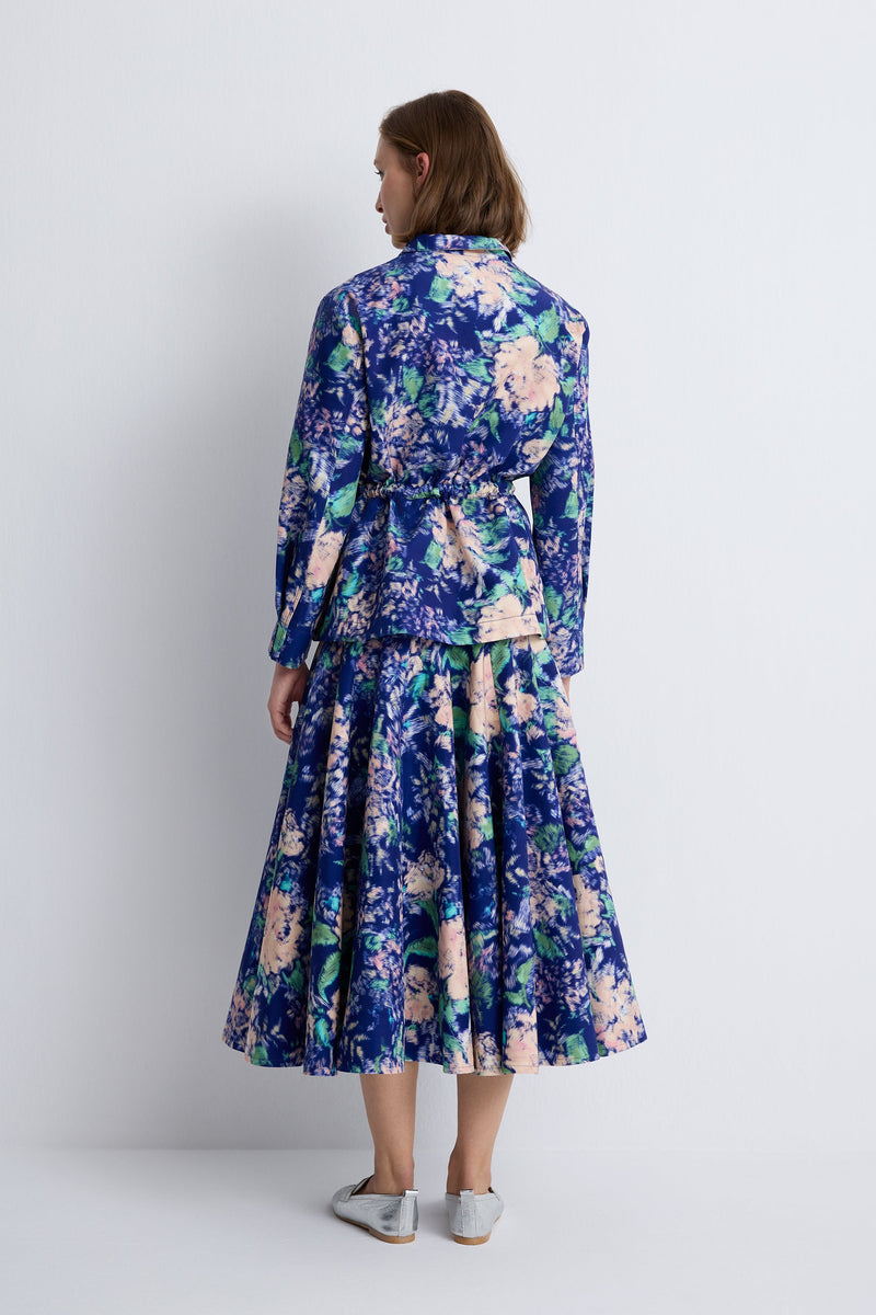 Nean Floral Printed Midi Skirt
 Multi Color