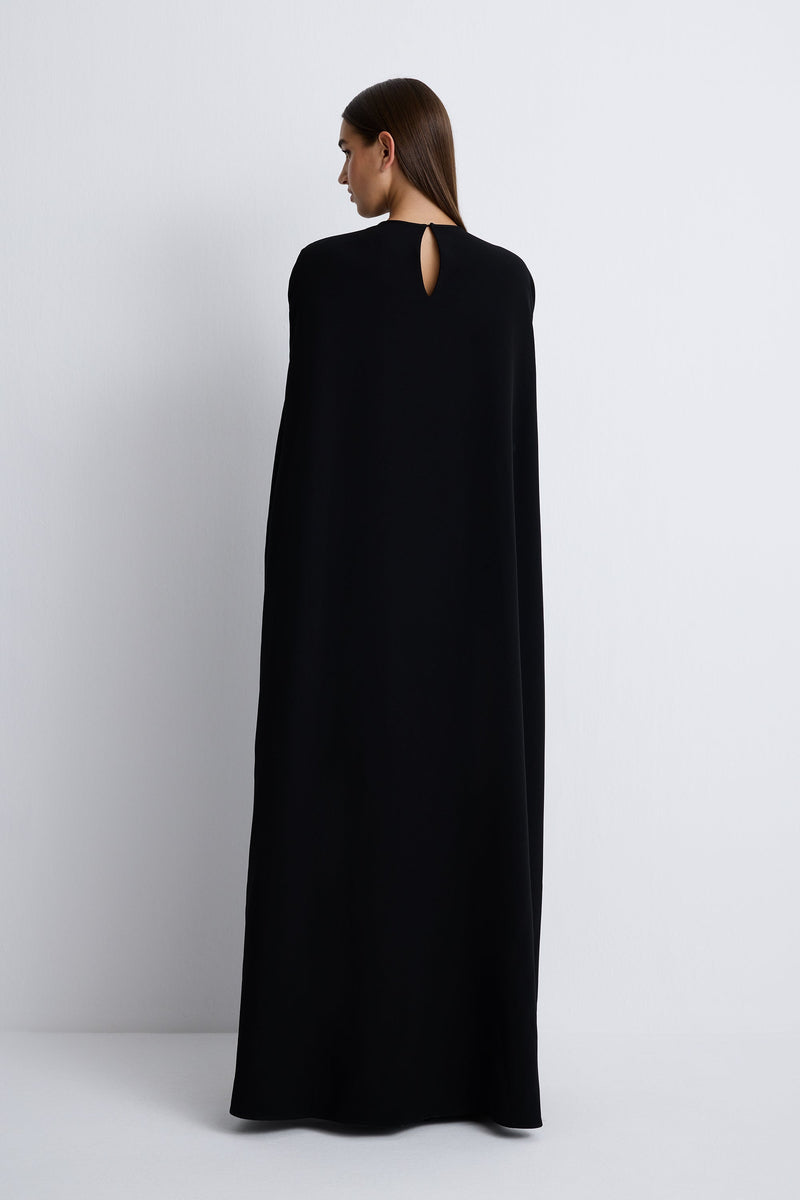 Nean Embellished Cape Gown Black
