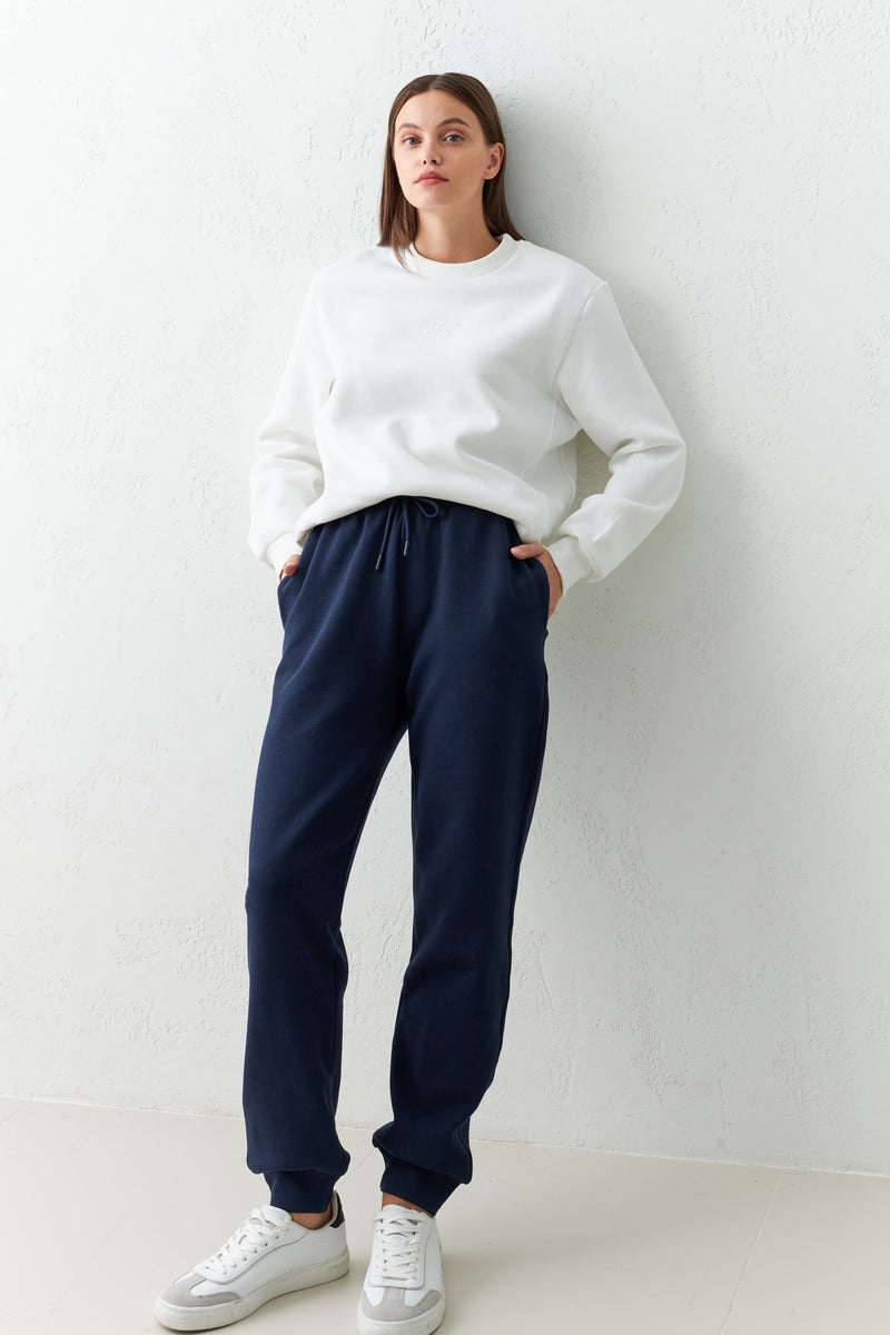 Setre Relaxed Fit Sweatpants With Elastic Ankle Navy