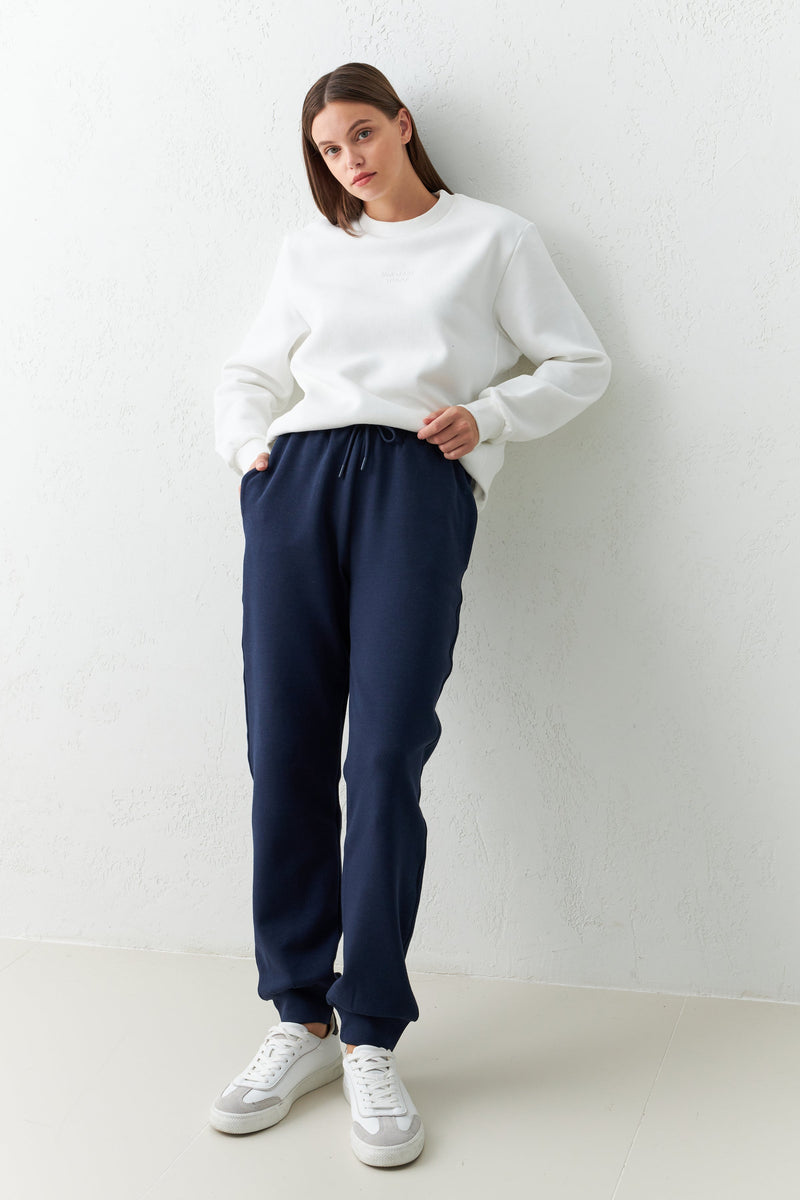 Setre Relaxed Fit Sweatpants With Elastic Ankle Navy