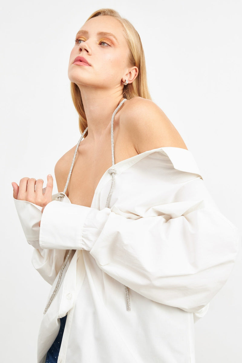 Setre Neck Accessory Detailed Tunic Ecru