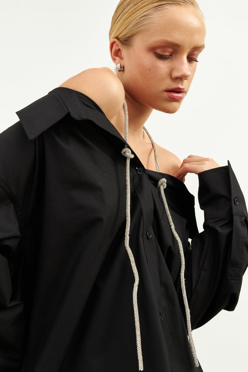 Setre Neck Accessory Detailed Tunic Black