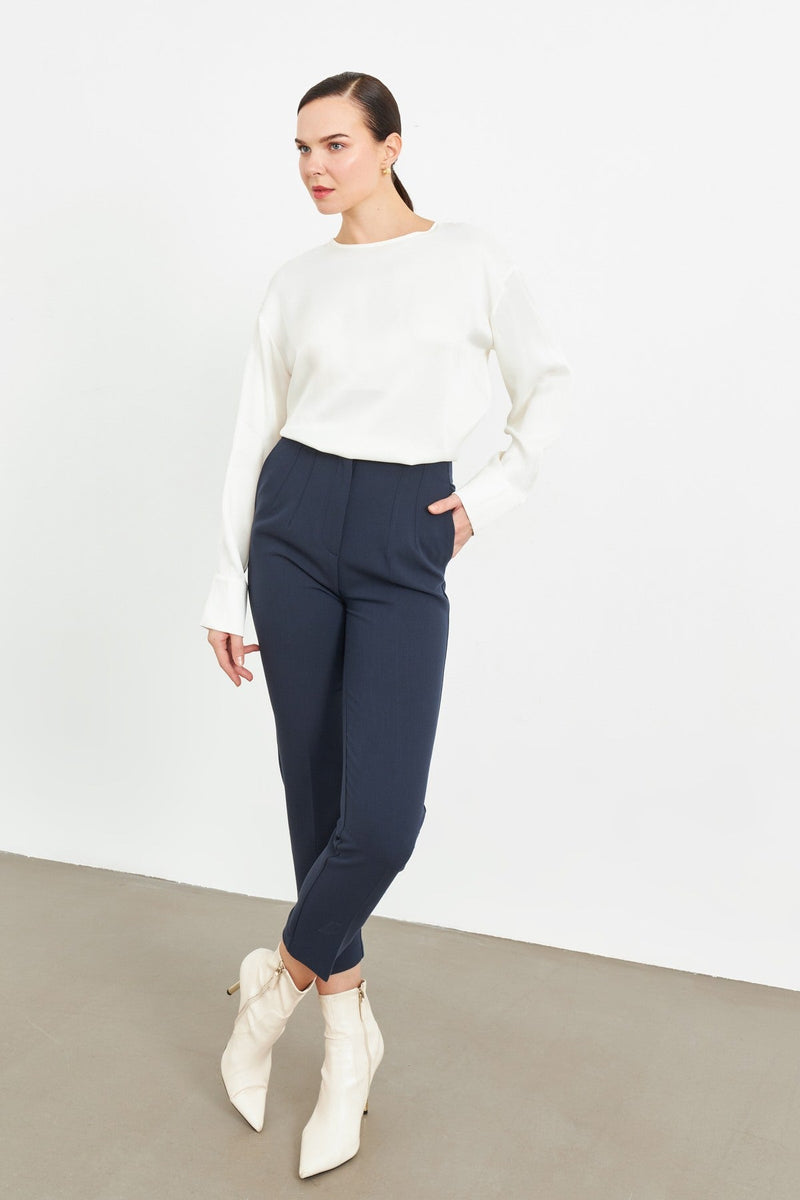 Setre Sleek Fit Pants With Pocket Detail Navy