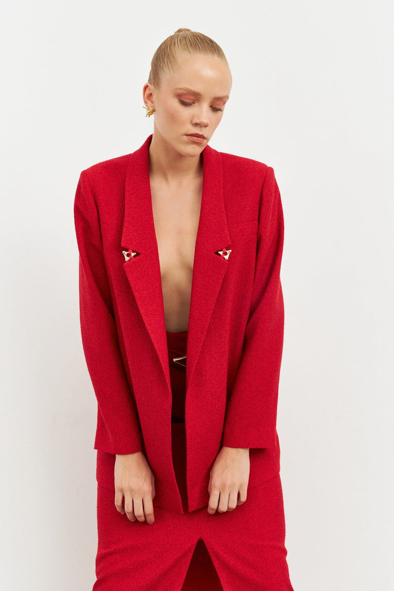 Setre Jacket With Accessory Detail Red