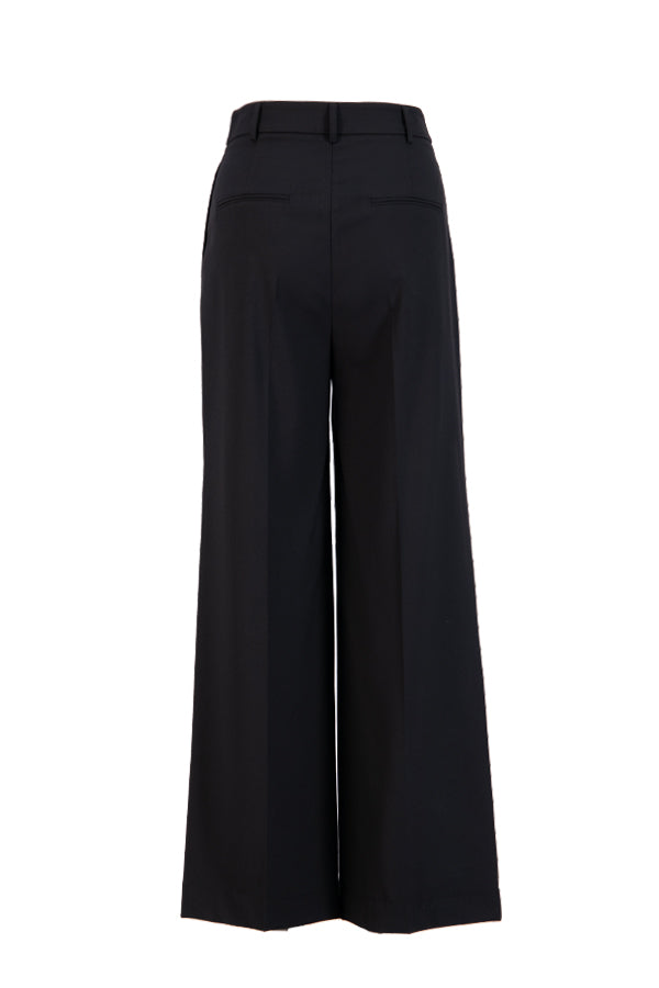 Setre Pleat Detailed Linen Trousers Black