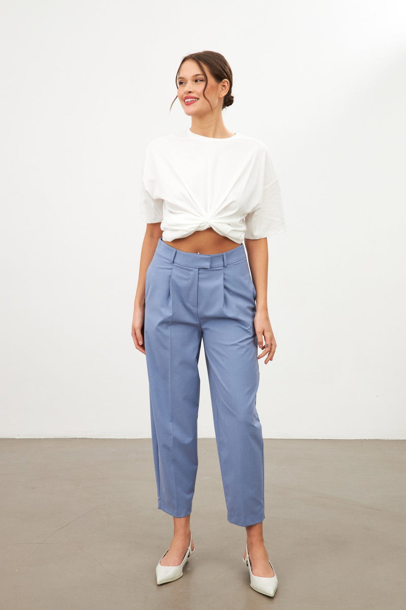 Setre Pleated Skinny Trousers Blue